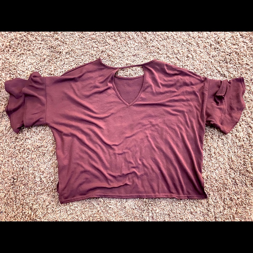 Size L burgundy crop sweater